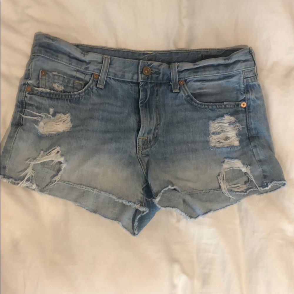 7 for all Mankind distressed denim shorts